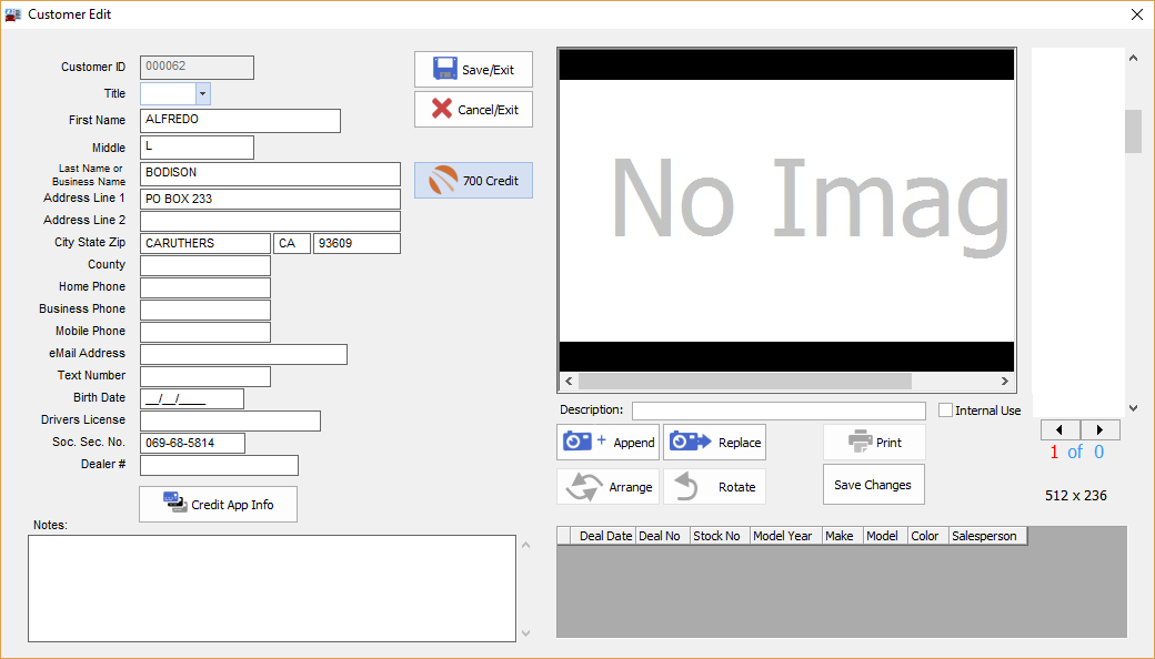 700CreditCustomerSaved