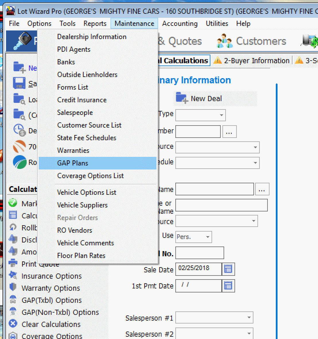 GAPmaintenanceindropdown