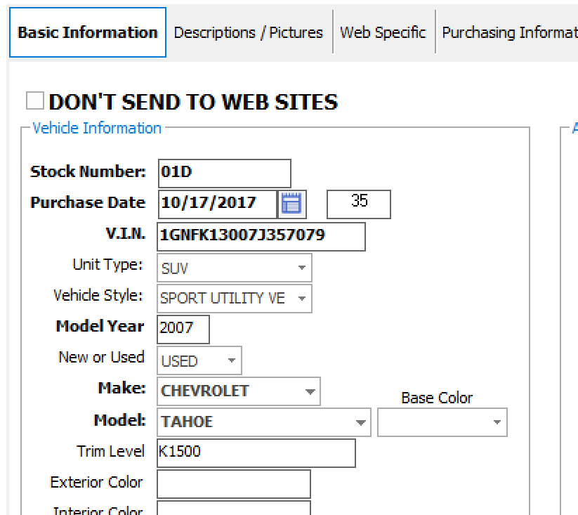 Exclude inventory from specific web site