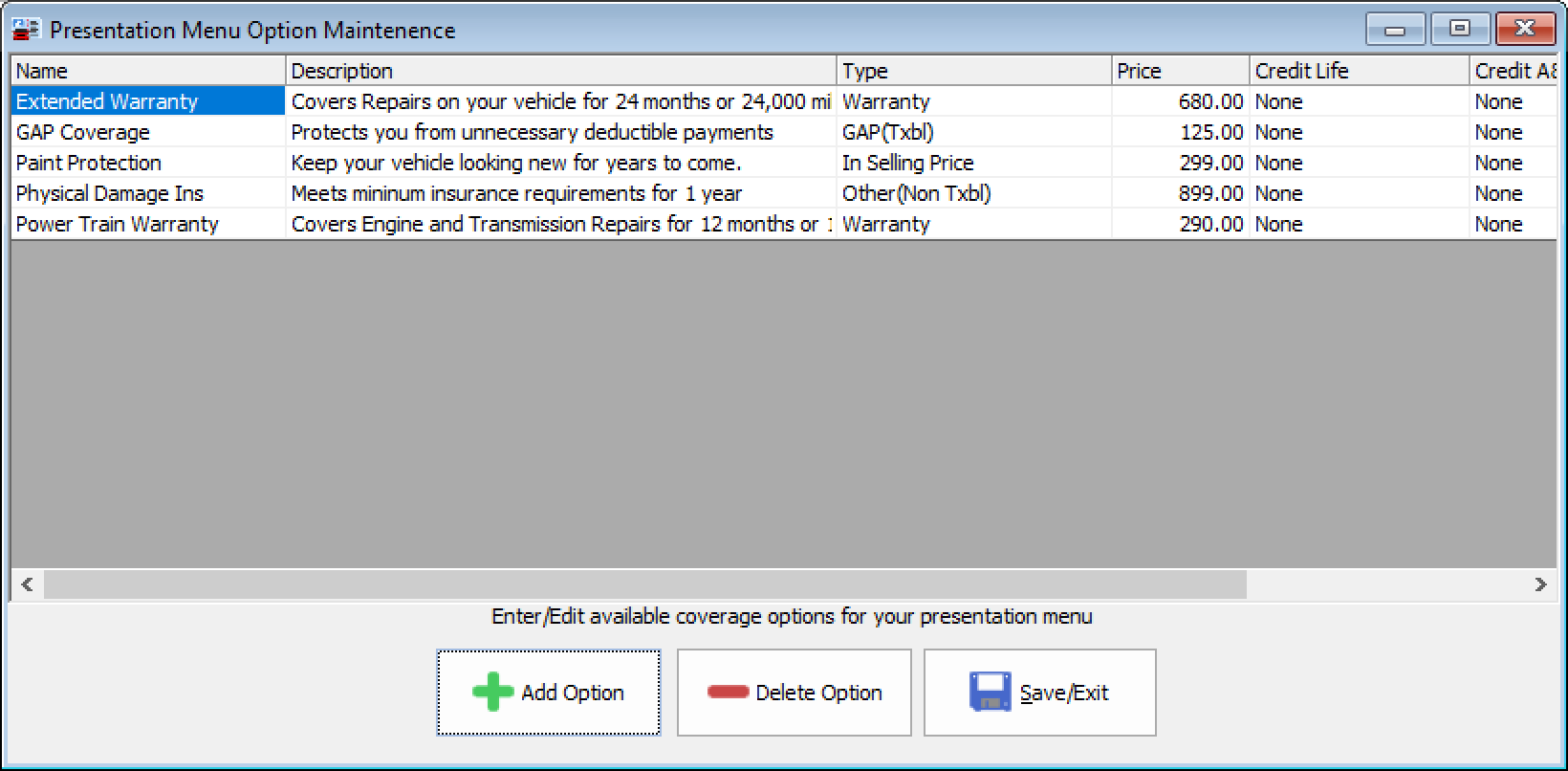 MenuSelling_Maintenance