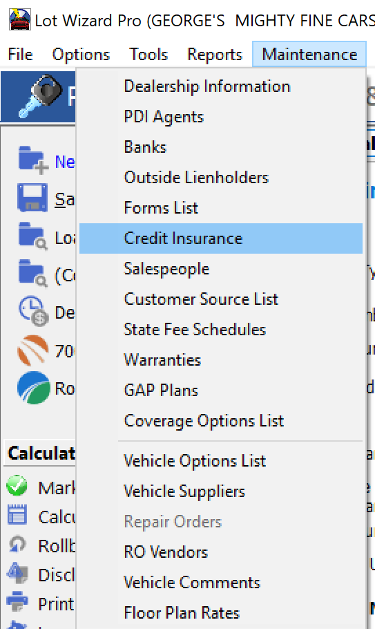 Credit Insurance Rate Maintenance