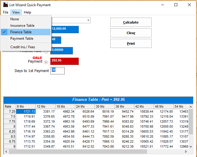 QuickPay_FinanceTable