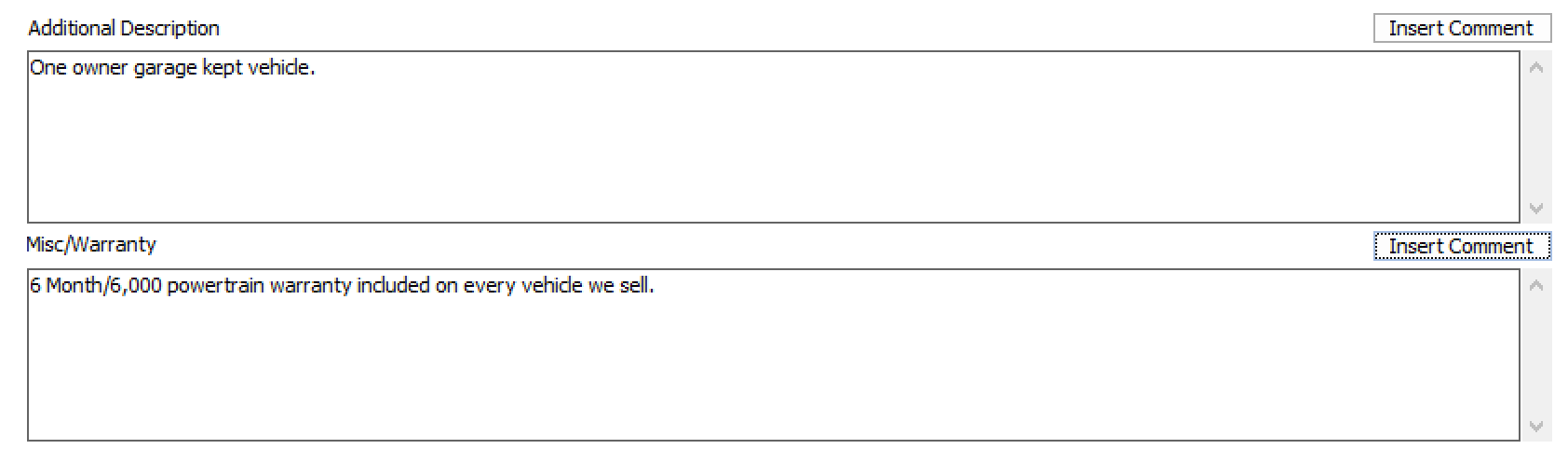 Vehicle_WarrantyComments